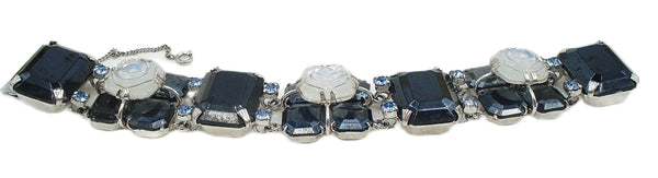 UNIQUE CHUNKY BRACELET Jet-Hematite Large Opal Rose Blue Sabrina Stones