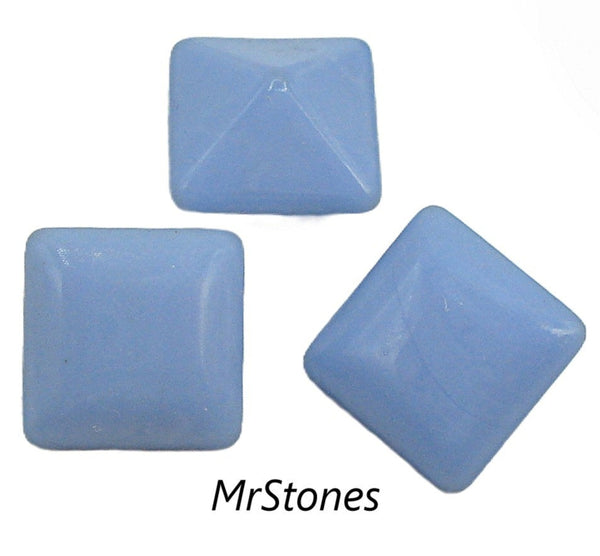 12mm (2043) Opaque Blue Square Shape Buff Top Doublet