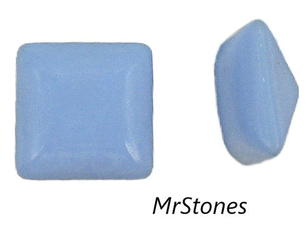12mm (2043) Opaque Blue Square Shape Buff Top Doublet