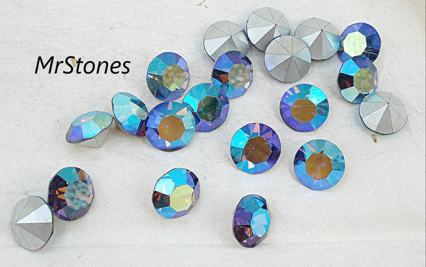10.5-10.7mm (1100) (47ss) Cardinal AB Round Chaton Swarovski