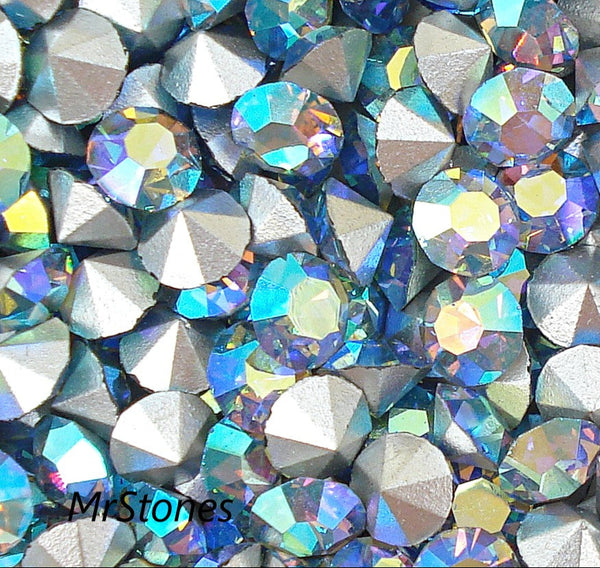 4.2mm (1100) (18ss) Light Sapphire AB Blue Czech Round Chaton