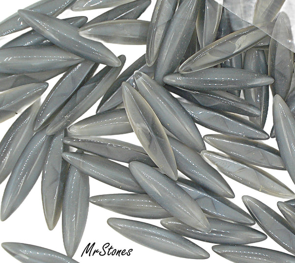 22x6mm (3146) Gray Moonstone Marquise Navette Buff Top Doublet