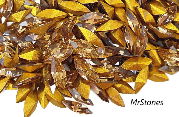 5x2mm (4200) Light Smoked Topaz Marquise Navette Swarovski M/C