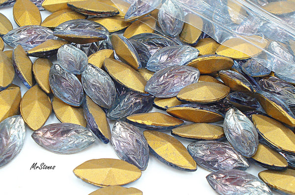 15x7mm (LEAF) Bi Color Amethyst Light Sapphire Marquise Navette Leaves