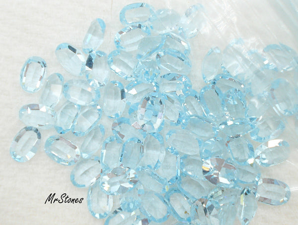 6x4mm (4100) Aqua Un-foiled Oval Shape