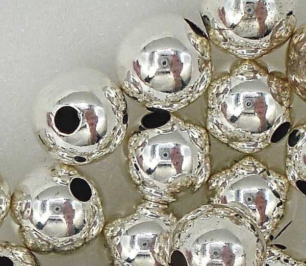 6mm (F2693) Sterling Silver Round Vintage Bead