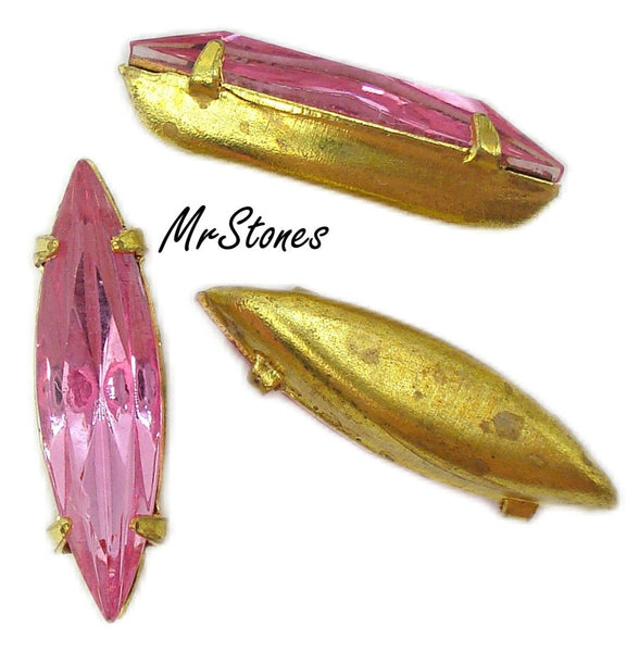 15x4mm (F4200/2) Brass Marquise Setting TTC Rose Rhinestone Prong Set