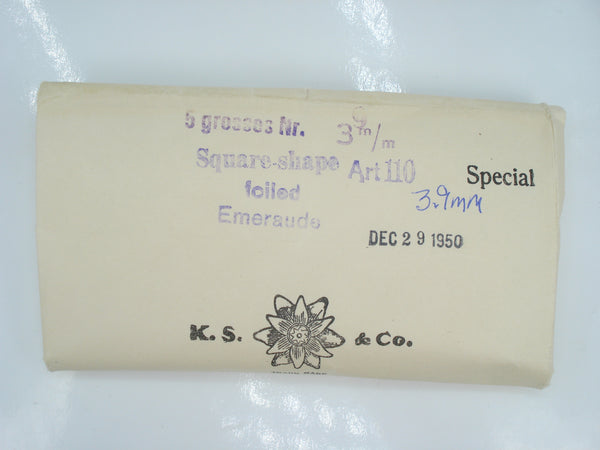 3.9mm (4410) Emerald Step Cut Square Shape 1pc or 100pcs Swarovski KS Co Art. 110