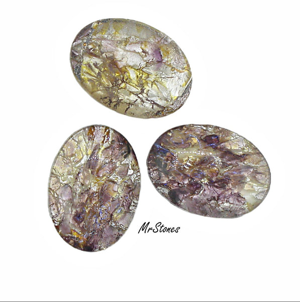 25x18mm (1685) Cz Light Amethyst Silver Foiled Oval Cabochon