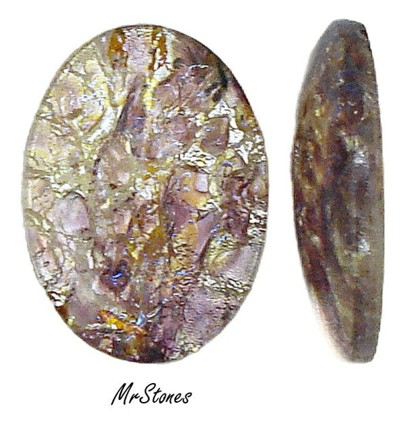 25x18mm (1685) Cz Light Amethyst Silver Foiled Oval Cabochon
