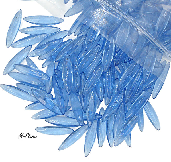23x6mm (3146) Light Sapphire Blue Marquise Navette Buff Top Doublet Unfoiled