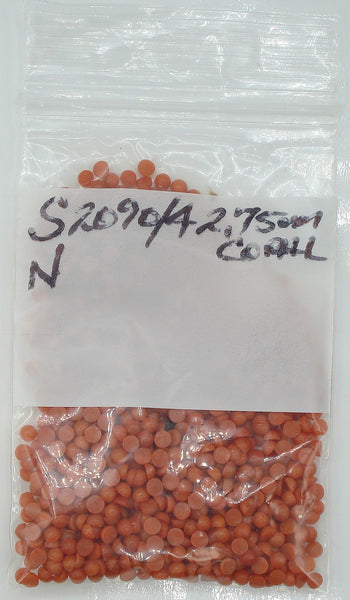 2.75mm (2090/4) Coral Glass Round Cabochon