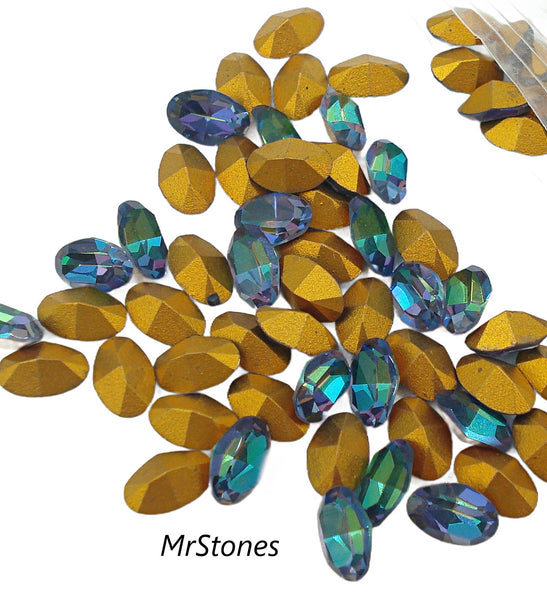 6x4mm (4100) Bermuda Blue Oval Shape Swarovksi #286