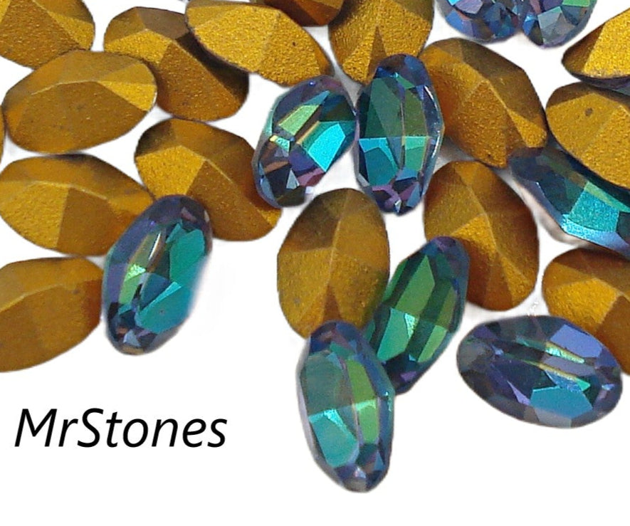 6x4mm (4100) Bermuda Blue Oval Shape Swarovksi #286