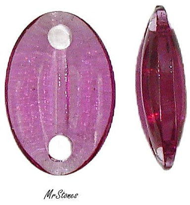 15x10mm (3219/4) Swarovksi Fuchsia Unfoiled Connector/Bead Sew On