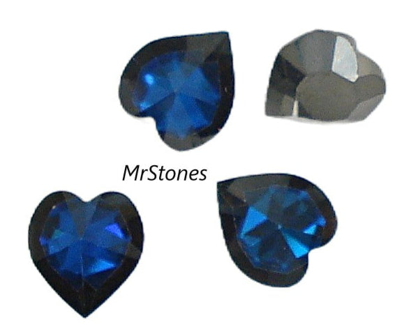 6.5x6mm (4800I) Heliotrope Blue Purple Inverted Hearts Swarovski Pointed Top Table Back.