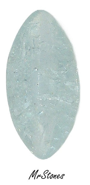 10x5mm (3146) Aqua Crackle Marquise Navette Buff Top Doublet