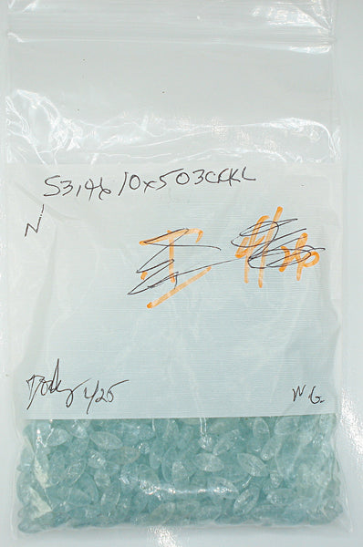 10x5mm (3146) Aqua Crackle Marquise Navette Buff Top Doublet