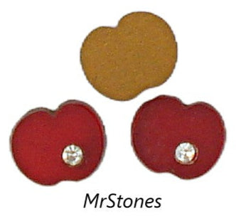 8x7mm Frosted Matte Ruby Color Cherry Flatback Fruit 11pp Crystal Rhinestone 1.8mm Thick
