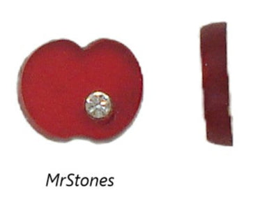 8x7mm Frosted Matte Ruby Color Cherry Flatback Fruit 11pp Crystal Rhinestone 1.8mm Thick