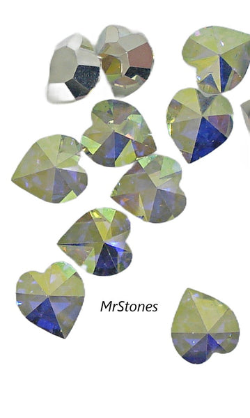 6.5x6mm (4800I) Crystal AB Inverted Hearts Swarovski Pointed Top Table Bottom