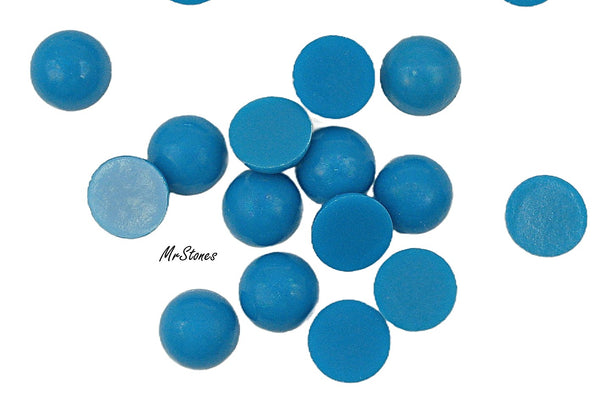 8.75mm (SKCBR) Dark Turquoise Blue Acrylic Round Cabochon