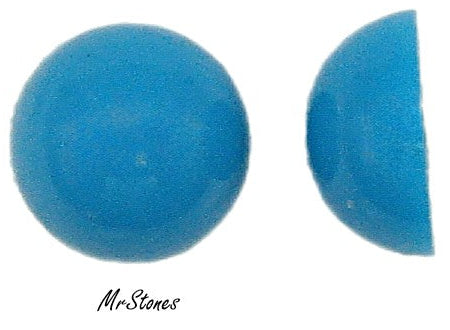 8.75mm (SKCBR) Dark Turquoise Blue Acrylic Round Cabochon