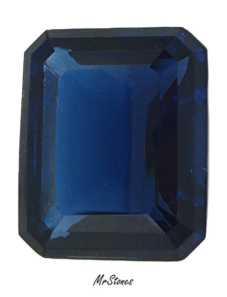 24x20mm (4610/2) Dark Sapphire Step Cut Unfoiled Cushion Octagon