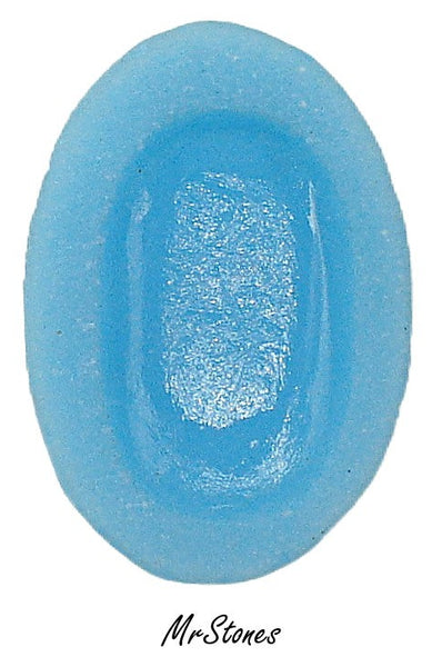 25x18mm (3304) Blue Turquoise Molded Floral Oval Cabochon Concave Back