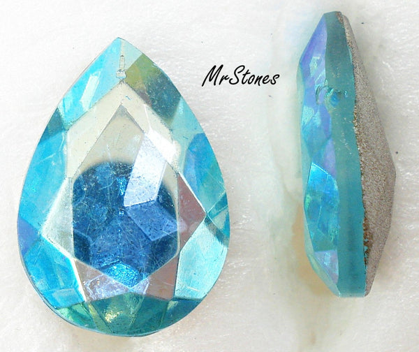 18x13mm (4320/2) Aqua AB Pear Pendeloque West Germany