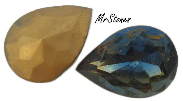 18x13mm (4320/2) Montana Sapphire Smoked Topaz Bi Color Pear Pendeloque