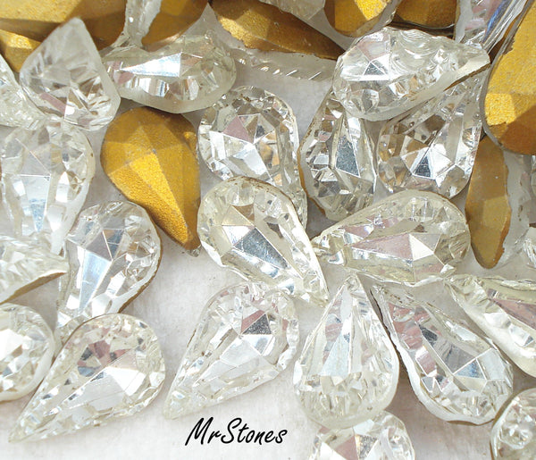13x7.8mm (4315) Crystal Scalloped Pear Shape 1pc/$1.00 or 10pk/$6.95