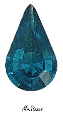 13x7.8mm (4306) Blue Zircon Pear Shape Teardrop Shallow Cut