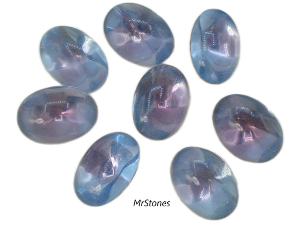 14x10mm (3188) Light Sapphire Ruby Bi Color Oval Buff Top Doublet