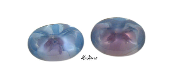 14x10mm (3188) Light Sapphire Ruby Bi Color Oval Buff Top Doublet