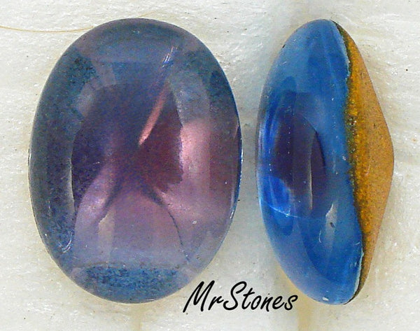 14x10mm (3188) Light Sapphire Ruby Bi Color Oval Buff Top Doublet