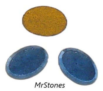 6x4mm (2135) Montana Sapphire Oval Flat Buff Top Cabochon West Germany