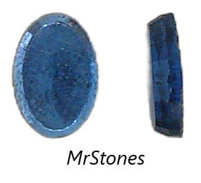 6x4mm (2135) Montana Sapphire Oval Flat Buff Top Cabochon West Germany