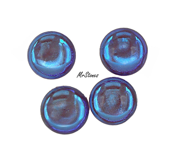 13mm (1684) Bi Color Purple Blue Effect Round Cabochon (Helio Look)