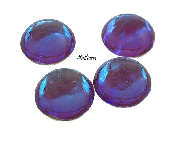 13mm (1684) Bi Color Purple Blue Effect Round Cabochon (Helio Look)