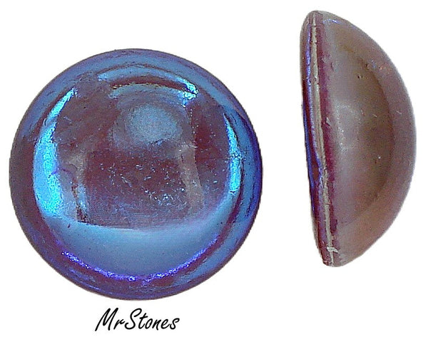 13mm (1684) Bi Color Purple Blue Effect Round Cabochon (Helio Look)