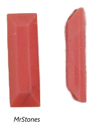 12x4mm (3932) Coral Color Flatback Baguette