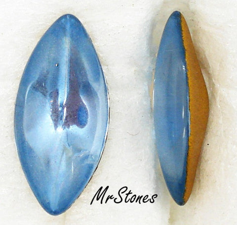 15x7mm (3146) Light Sapphire Marquise Navette Buff Top Doublet