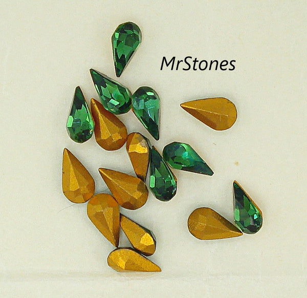 7x4mm (4300) Green Tourmaline Pear Teardrop Shape