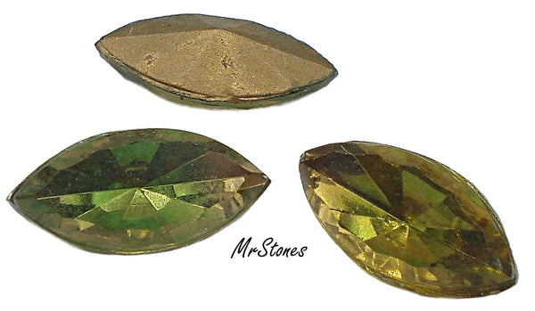 15x7mm (4215/2) Two Toned Olivine Topaz Scalloped Edge Marquise Navette