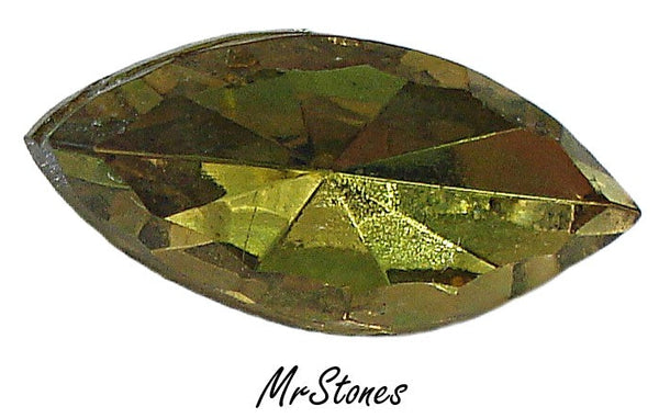 15x7mm (4215/2) Two Toned Olivine Topaz Scalloped Edge Marquise Navette