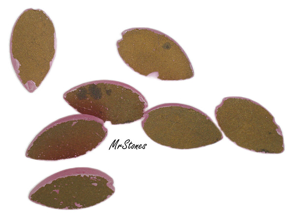 15.5x9mm Leaf Flat Back Rose Pink Frosted Matte