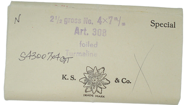 7x4mm (4300) Green Tourmaline Pear Teardrop Shape