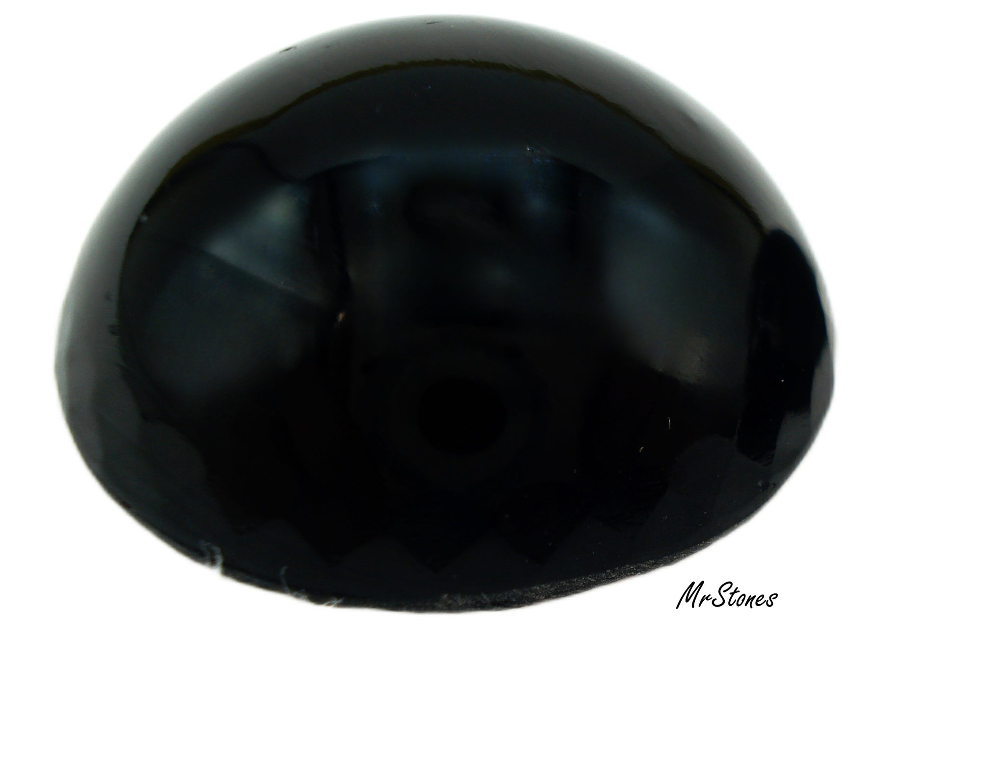 25mm (2194) Jet Black Round Cabochon Japan 9mm High Dome