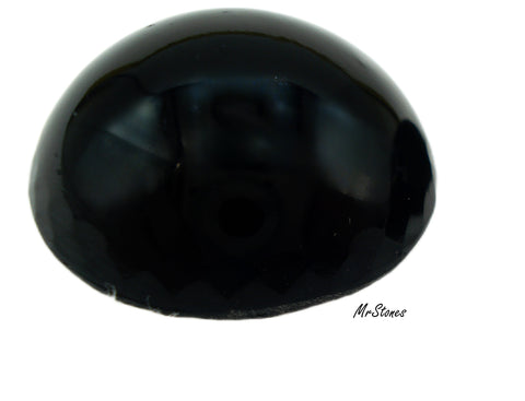 25mm (2194) Jet Black Round Cabochon Japan 9mm High Dome